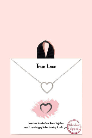 18k Gold Rhodium Dipped True Love Pendant Necklace 18k Gold Rhodium Dipped True Love Pendant Necklace