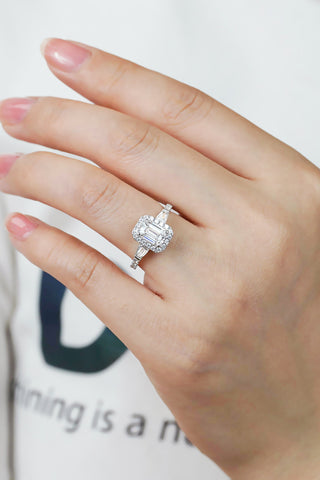 1 Carat Moissanite Geometric 925 Sterling Silver Ring 1 Carat Moissanite Geometric 925 Sterling Silver Ring