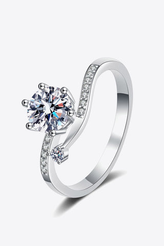 1 Carat Moissanite 925 Sterling Silver Bypass Ring 1 Carat Moissanite 925 Sterling Silver Bypass Ring