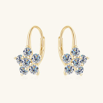 1.2 Carat 925 Sterling Silver Moissanite Flower Huggie Earrings 1.2 Carat 925 Sterling Silver Moissanite Flower Huggie Earrings