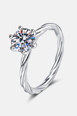 1 Carat Moissanite 6-Prong Twisted Ring 1 Carat Moissanite 6-Prong Twisted Ring