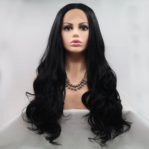 13*3" Lace Front Wigs Synthetic Long Wavy 24" 130% Density 13*3" Lace Front Wigs Synthetic Long Wavy 24" 130% Density