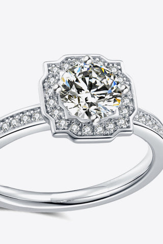 1 Carat Moissanite Platinum-Plated Ring 1 Carat Moissanite Platinum-Plated Ring