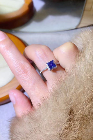 1 Carat Moissanite 925 Sterling Silver Square Ring 1 Carat Moissanite 925 Sterling Silver Square Ring