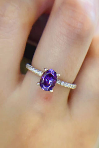 1 Carat Purple Moissanite 4-Prong Ring 1 Carat Purple Moissanite 4-Prong Ring