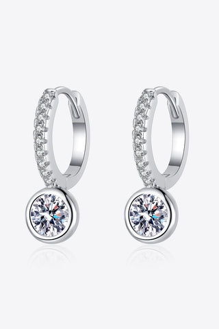 1 Carat Moissanite Rhodium-Plated Drop Earrings 1 Carat Moissanite Rhodium-Plated Drop Earrings
