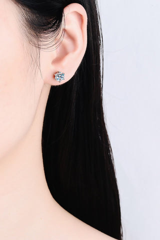 1 Carat Moissanite Rhodium-Plated Stud Earrings 1 Carat Moissanite Rhodium-Plated Stud Earrings