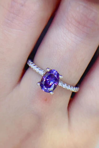 1 Carat Purple Moissanite 4-Prong Ring 1 Carat Purple Moissanite 4-Prong Ring