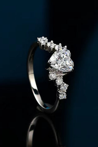 1 Carat Moissanite Heart 925 Sterling Silver Ring 1 Carat Moissanite Heart 925 Sterling Silver Ring