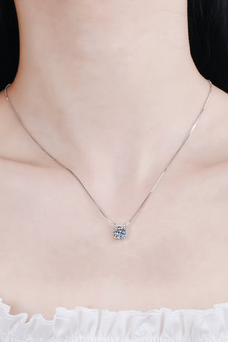 1 Carat Moissanite 925 Sterling Silver Chain Necklace 1 Carat Moissanite 925 Sterling Silver Chain Necklace