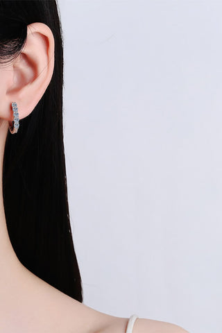 1 Carat Moissanite Hoop Earrings 1 Carat Moissanite Hoop Earrings