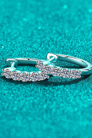 1 Carat Moissanite Hoop Earrings 1 Carat Moissanite Hoop Earrings