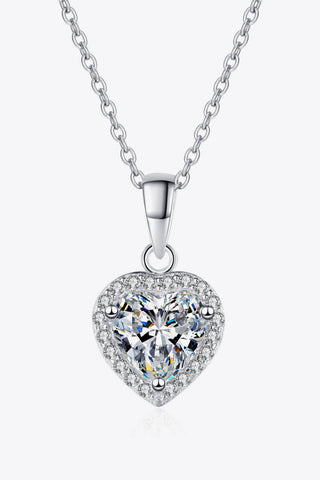 1 Carat Moissanite Heart Pendant Chain Necklace 1 Carat Moissanite Heart Pendant Chain Necklace