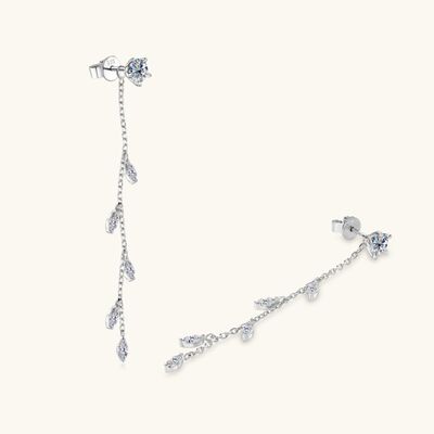 1.38 Carat Moissanite 925 Sterling Silver Leaf Earrings 1.38 Carat Moissanite 925 Sterling Silver Leaf Earrings