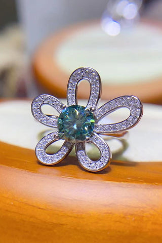 1 Carat Moissanite Flower Shape Open Ring 1 Carat Moissanite Flower Shape Open Ring