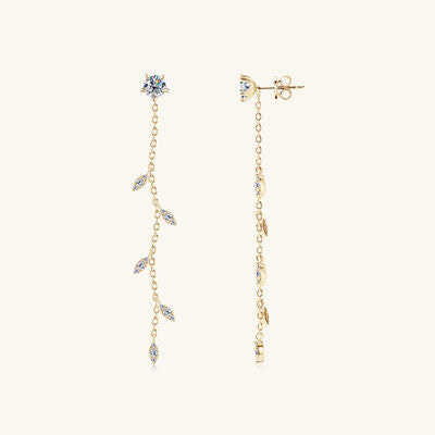1.38 Carat Moissanite 925 Sterling Silver Leaf Earrings 1.38 Carat Moissanite 925 Sterling Silver Leaf Earrings