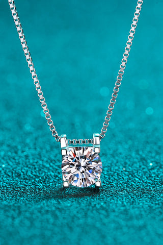 1 Carat Moissanite 925 Sterling Silver Chain Necklace 1 Carat Moissanite 925 Sterling Silver Chain Necklace