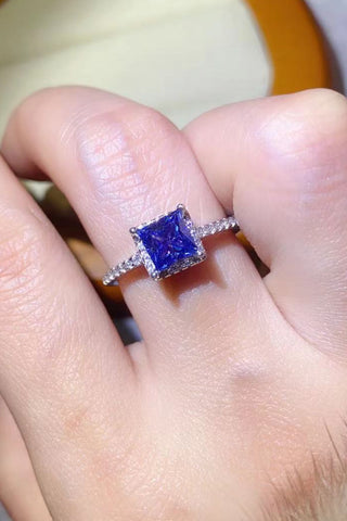 1 Carat Moissanite 925 Sterling Silver Square Ring 1 Carat Moissanite 925 Sterling Silver Square Ring