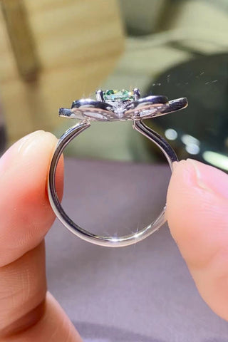 1 Carat Moissanite Flower Shape Open Ring 1 Carat Moissanite Flower Shape Open Ring