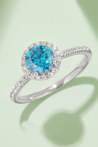 1 Carat Moissanite 925 Sterling Silver Halo Ring 1 Carat Moissanite 925 Sterling Silver Halo Ring
