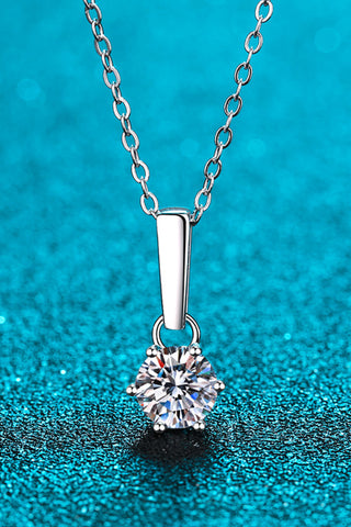 1 Carat Moissanite 925 Sterling Silver Chain-Link Necklace 1 Carat Moissanite 925 Sterling Silver Chain-Link Necklace