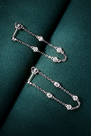 1 Carat Moissanite 925 Sterling Silver Chain Earrings 1 Carat Moissanite 925 Sterling Silver Chain Earrings