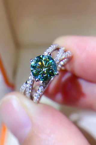 1 Carat Moissanite Contrast 925 Sterling Silver Ring 1 Carat Moissanite Contrast 925 Sterling Silver Ring
