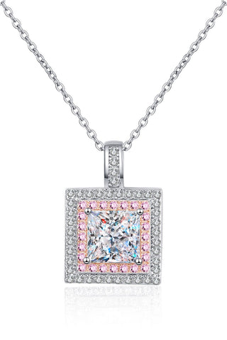 1 Carat Moissanite Square Pendant Chain Necklace 1 Carat Moissanite Square Pendant Chain Necklace