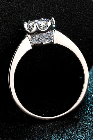 1 Carat Moissanite Rhodium-Plated Solitaire Ring 1 Carat Moissanite Rhodium-Plated Solitaire Ring