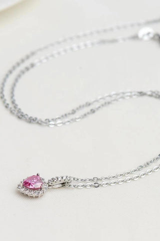 1 Carat Moissanite Heart Pendant Necklace 1 Carat Moissanite Heart Pendant Necklace