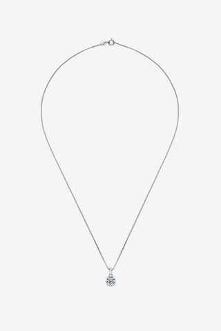 1 Carat Moissanite Pendant Platinum-Plated Necklace 1 Carat Moissanite Pendant Platinum-Plated Necklace