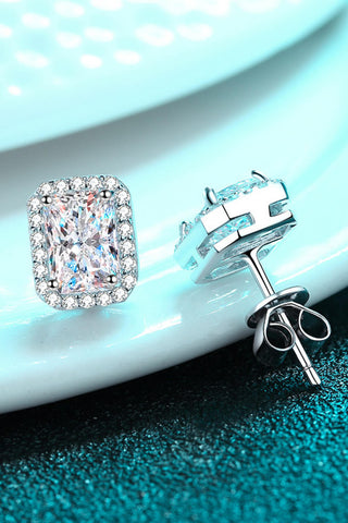1 Carat Moissanite Rhodium-Plated Square Stud Earrings 1 Carat Moissanite Rhodium-Plated Square Stud Earrings