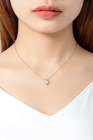 1 Carat Moissanite Heart-Shaped Pendant Necklace 1 Carat Moissanite Heart-Shaped Pendant Necklace