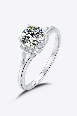 1 Carat Moissanite 925 Sterling Silver Split Shank Ring 1 Carat Moissanite 925 Sterling Silver Split Shank Ring
