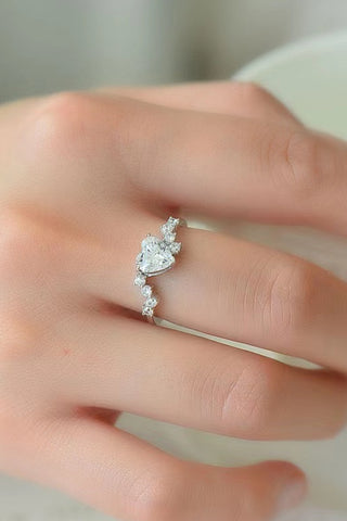 1 Carat Moissanite Heart 925 Sterling Silver Ring 1 Carat Moissanite Heart 925 Sterling Silver Ring