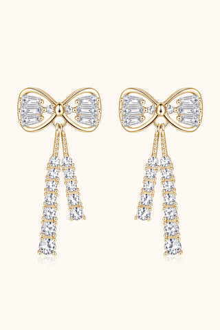 1.12 Carat Moissanite 925 Sterling Silver Bow Earrings 1.12 Carat Moissanite 925 Sterling Silver Bow Earrings