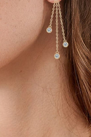 1.2 Carat Moissanite Layered Chain Earrings 1.2 Carat Moissanite Layered Chain Earrings