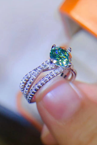 1 Carat Moissanite Contrast 925 Sterling Silver Ring 1 Carat Moissanite Contrast 925 Sterling Silver Ring