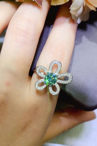 1 Carat Moissanite Flower Shape Open Ring 1 Carat Moissanite Flower Shape Open Ring