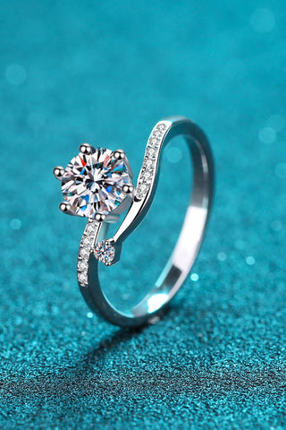 1 Carat Moissanite 925 Sterling Silver Bypass Ring 1 Carat Moissanite 925 Sterling Silver Bypass Ring