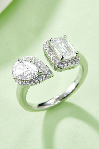 1 Carat Moissanite 925 Sterling Silver Open Ring 1 Carat Moissanite 925 Sterling Silver Open Ring