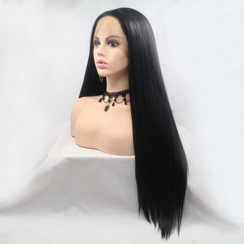 13*3" Lace Front Wigs Synthetic Long Straight 24" 130% Density 13*3" Lace Front Wigs Synthetic Long Straight 24" 130% Density