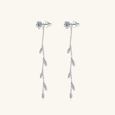 1.38 Carat Moissanite 925 Sterling Silver Leaf Earrings 1.38 Carat Moissanite 925 Sterling Silver Leaf Earrings