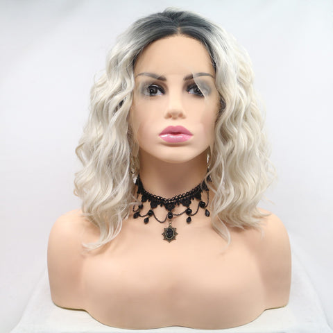 13*3" Lace Front Wigs Synthetic Mid-length Wavy 12" 130% Density 13*3" Lace Front Wigs Synthetic Mid-length Wavy 12" 130% Density