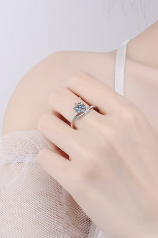 1 Carat Moissanite 925 Sterling Silver Bypass Ring 1 Carat Moissanite 925 Sterling Silver Bypass Ring