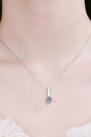 1 Carat Moissanite 925 Sterling Silver Chain-Link Necklace 1 Carat Moissanite 925 Sterling Silver Chain-Link Necklace