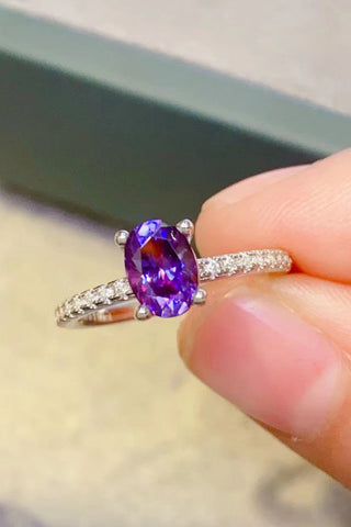 1 Carat Purple Moissanite 4-Prong Ring 1 Carat Purple Moissanite 4-Prong Ring