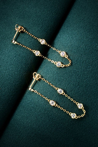 1 Carat Moissanite 925 Sterling Silver Chain Earrings 1 Carat Moissanite 925 Sterling Silver Chain Earrings