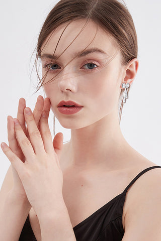 1.12 Carat Moissanite 925 Sterling Silver Bow Earrings 1.12 Carat Moissanite 925 Sterling Silver Bow Earrings