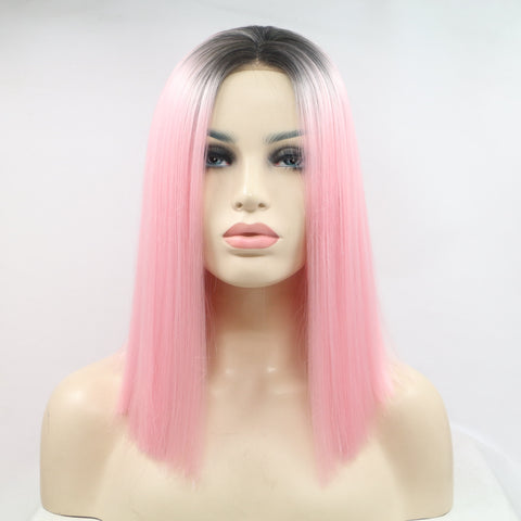 13*3" Lace Front Wigs Synthetic Mid-length Straight 12" 130% Density 13*3" Lace Front Wigs Synthetic Mid-length Straight 12" 130% Density